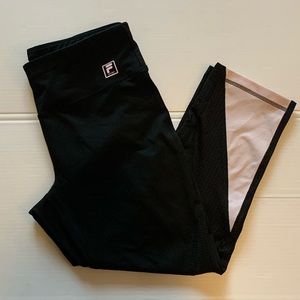 FILA Black/Pink Sporty Leggings Womens